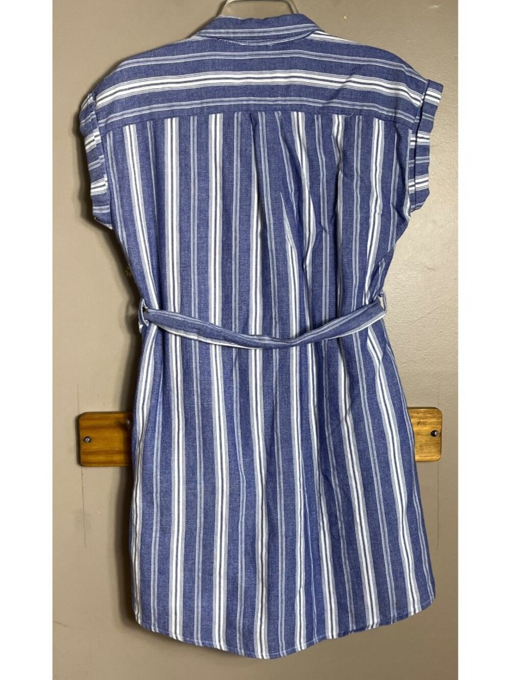 Harper Heritage Shirt Dress Blue Button Preppy Summer Casual Tunic Pockets Wom M - Picture 6 of 12